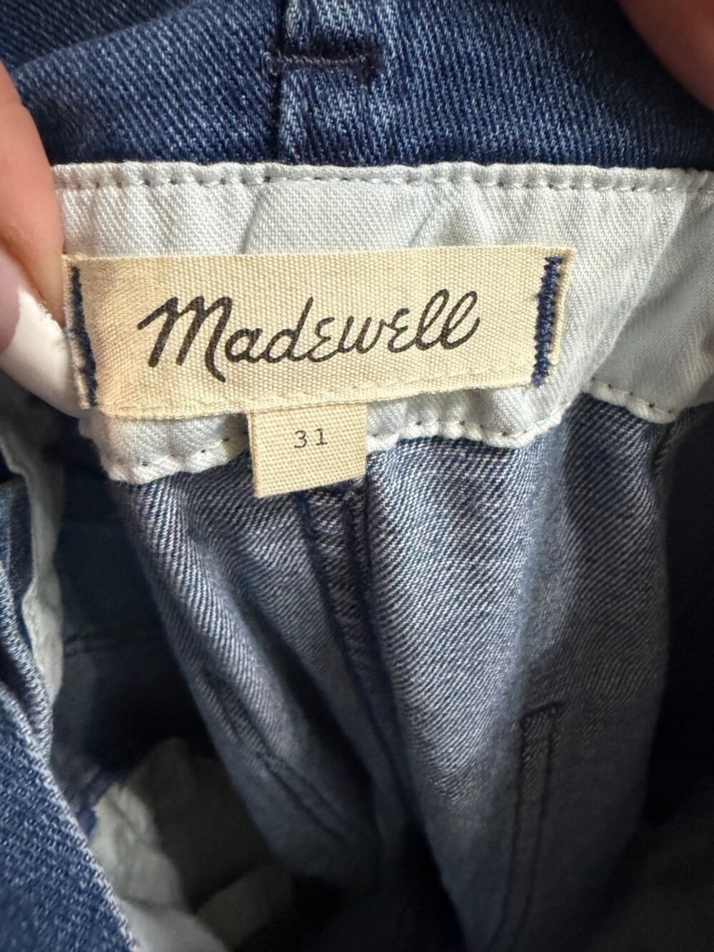 Madewell Womens Denim Wide-Leg Crop Pants Size 31 With Tie Waist - Picture 5 of 5